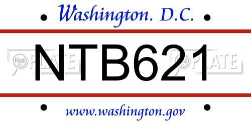 NTB621 District Of Columbia License Plate