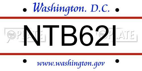 NTB62I District Of Columbia License Plate