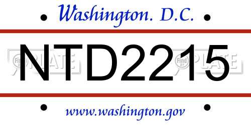 NTD2215 District Of Columbia License Plate