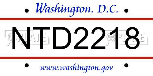 NTD2218 District Of Columbia License Plate
