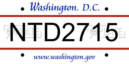 NTD2715 District Of Columbia License Plate