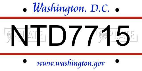 NTD7715 District Of Columbia License Plate