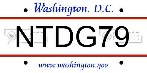 NTDG79 District Of Columbia License Plate