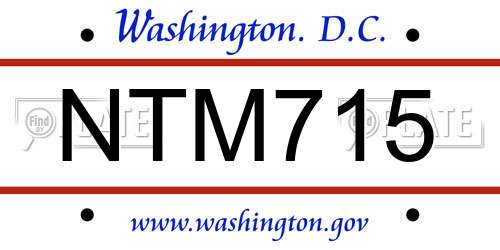 NTM715 District Of Columbia License Plate