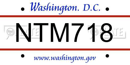 NTM718 District Of Columbia License Plate