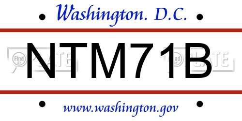 NTM71B District Of Columbia License Plate