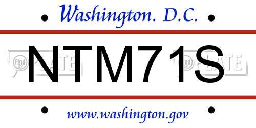 NTM71S District Of Columbia License Plate