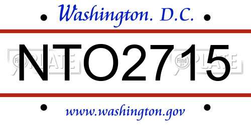 NTO2715 District Of Columbia License Plate