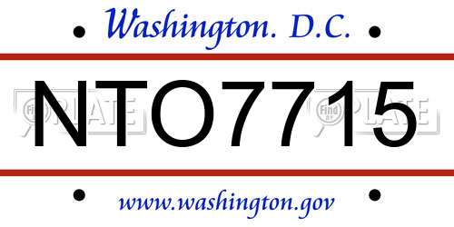 NTO7715 District Of Columbia License Plate
