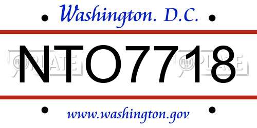NTO7718 District Of Columbia License Plate