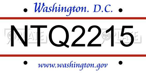 NTQ2215 District Of Columbia License Plate