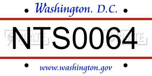 NTS0064 District Of Columbia License Plate