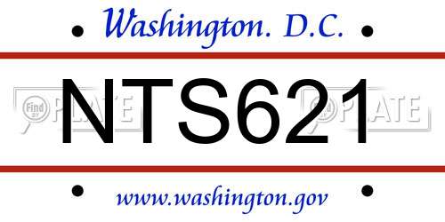 NTS621 District Of Columbia License Plate