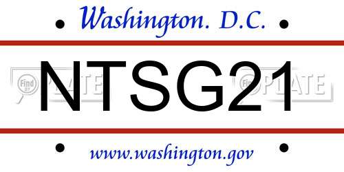 NTSG21 District Of Columbia License Plate