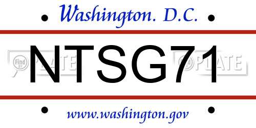 NTSG71 District Of Columbia License Plate