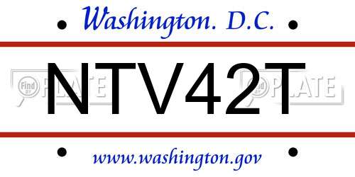 NTV42T District Of Columbia License Plate