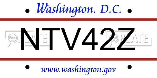 NTV42Z District Of Columbia License Plate