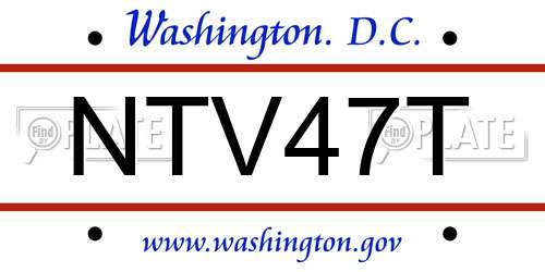 NTV47T District Of Columbia License Plate