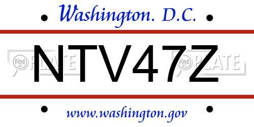 NTV47Z District Of Columbia License Plate