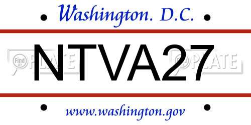 NTVA27 District Of Columbia License Plate