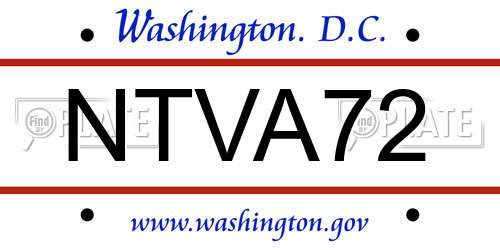 NTVA72 District Of Columbia License Plate
