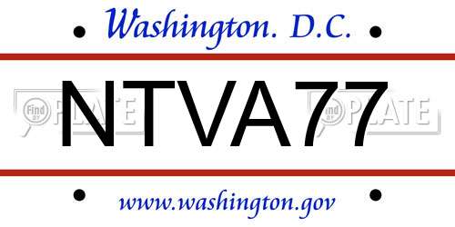 NTVA77 District Of Columbia License Plate