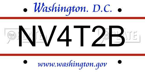 NV4T2B District Of Columbia License Plate