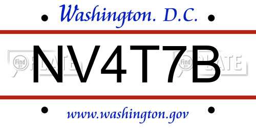 NV4T7B District Of Columbia License Plate