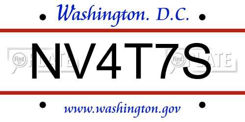 NV4T7S District Of Columbia License Plate