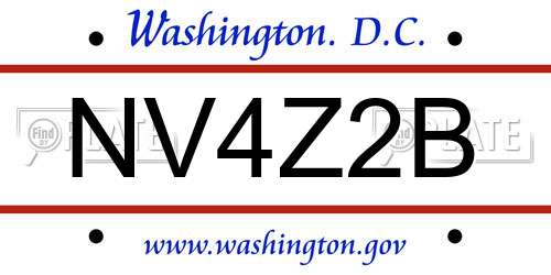 NV4Z2B District Of Columbia License Plate