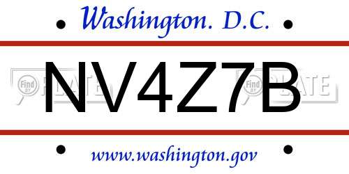 NV4Z7B District Of Columbia License Plate