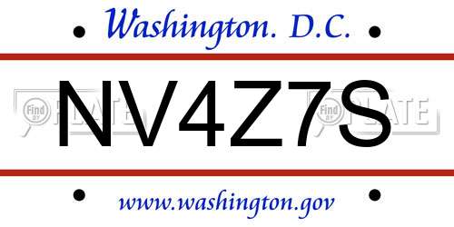 NV4Z7S District Of Columbia License Plate