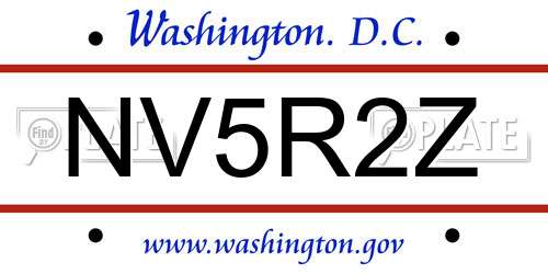 NV5R2Z District Of Columbia License Plate