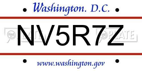 NV5R7Z District Of Columbia License Plate