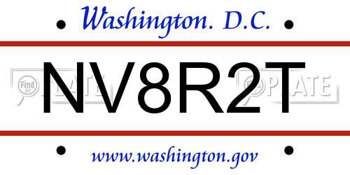 NV8R2T District Of Columbia License Plate
