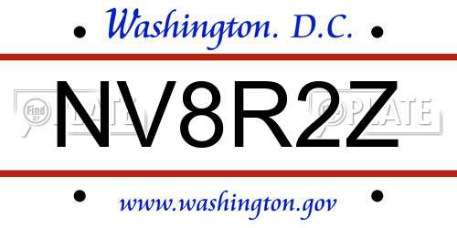 NV8R2Z District Of Columbia License Plate