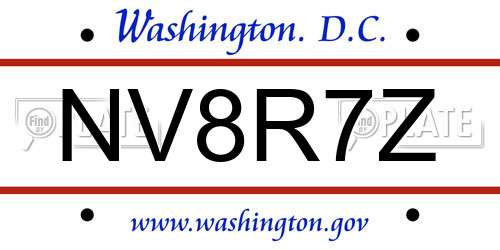 NV8R7Z District Of Columbia License Plate