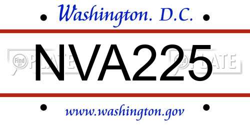 NVA225 District Of Columbia License Plate