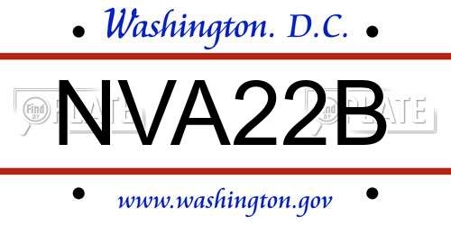 NVA22B District Of Columbia License Plate