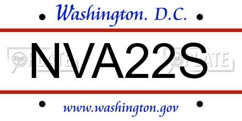 NVA22S District Of Columbia License Plate