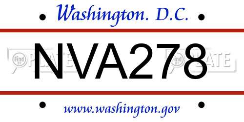 NVA278 District Of Columbia License Plate