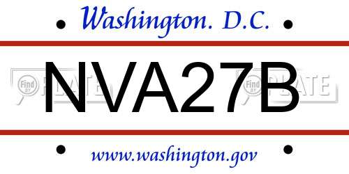 NVA27B District Of Columbia License Plate