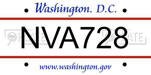 NVA728 District Of Columbia License Plate