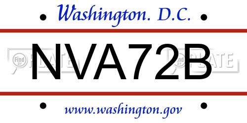 NVA72B District Of Columbia License Plate