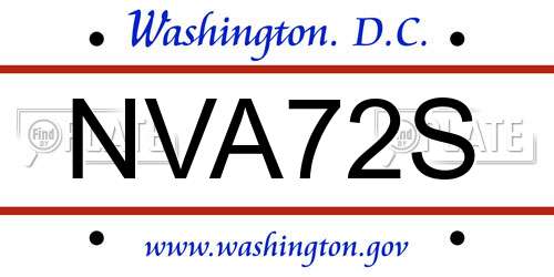NVA72S District Of Columbia License Plate
