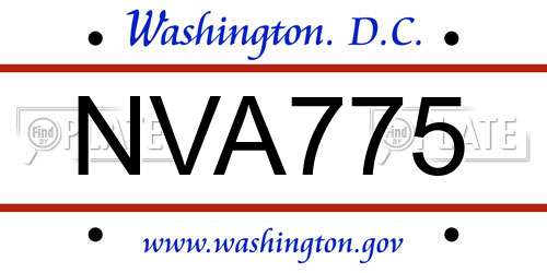 NVA775 District Of Columbia License Plate
