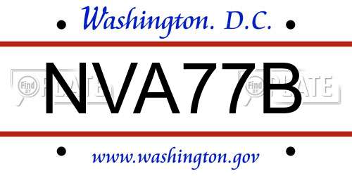 NVA77B District Of Columbia License Plate