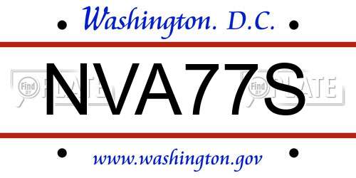 NVA77S District Of Columbia License Plate