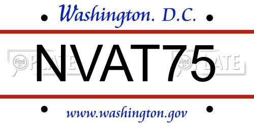 NVAT75 District Of Columbia License Plate