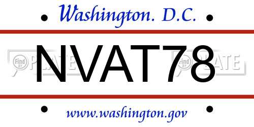 NVAT78 District Of Columbia License Plate